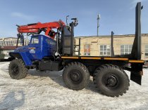 Лесовоз УРАЛ-5557 с новым манипулятором  — готов к работе