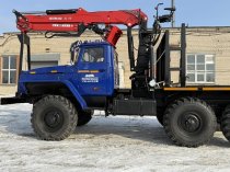 Лесовоз УРАЛ-5557 с новым манипулятором  — готов к работе