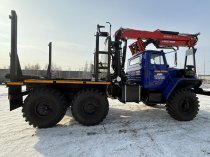 Лесовоз УРАЛ-5557 с новым манипулятором  — готов к работе