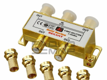 Делитель ТВ сигнала-4 REXANT 05-6103-1+5F Gold