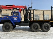 Лесовоз УРАЛ-5557 с новым манипулятором  — готов к работе